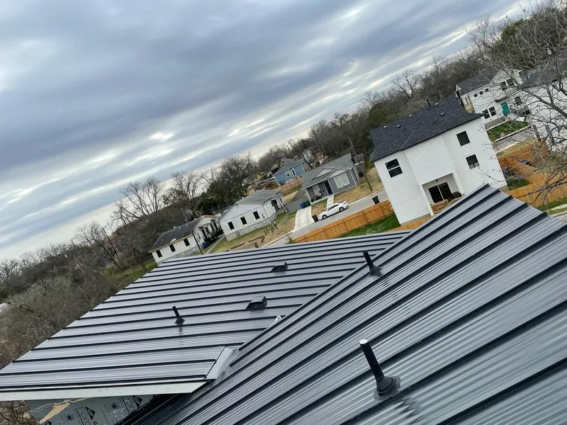 Standing seam metal roof panels with vents for Skylight Repair in Delanco